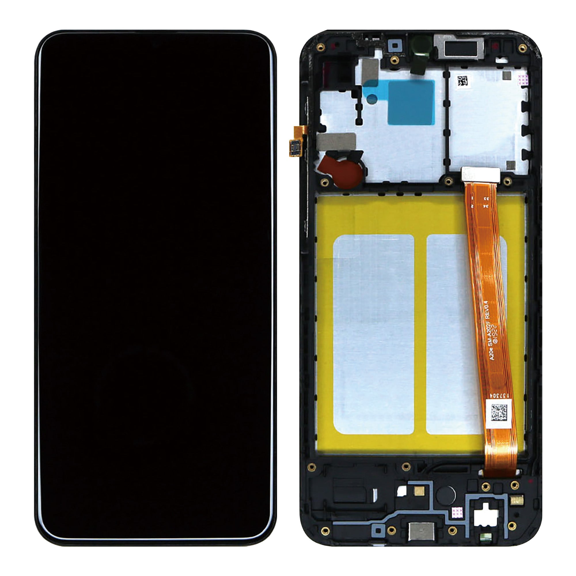Samsung Galaxy A20e A202F Display und Touchscreen-Digitizer mit Rahmen Black Service Pack – Bild 3