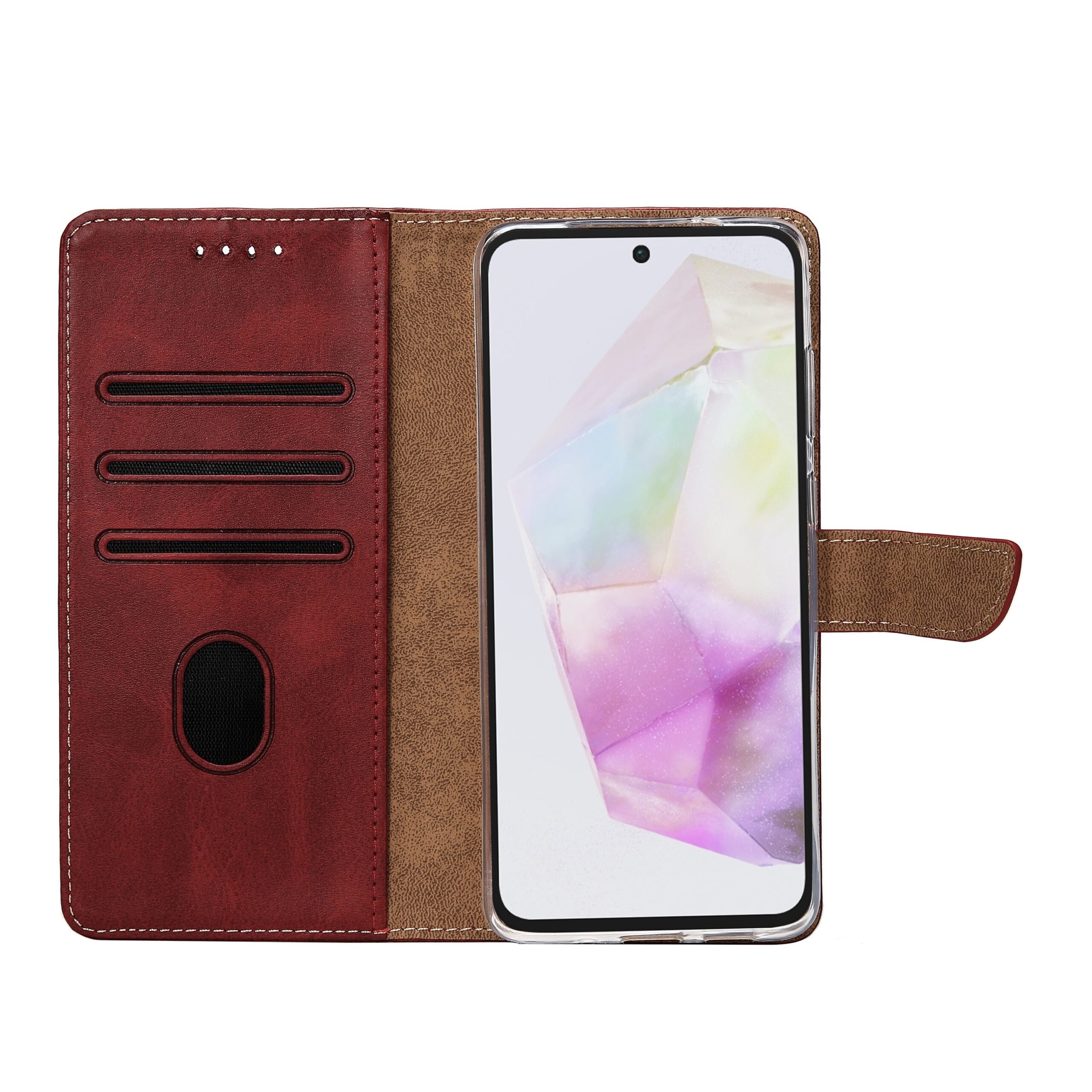 Rixus Buchhülle für Samsung Galaxy A35 5G Dark Red – Bild 5