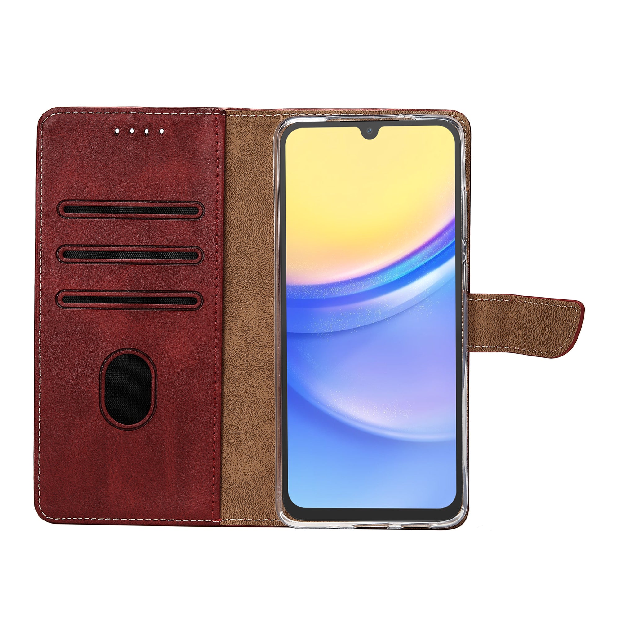Rixus Buchhülle für Samsung Galaxy A15 5G Dark Red – Bild 5