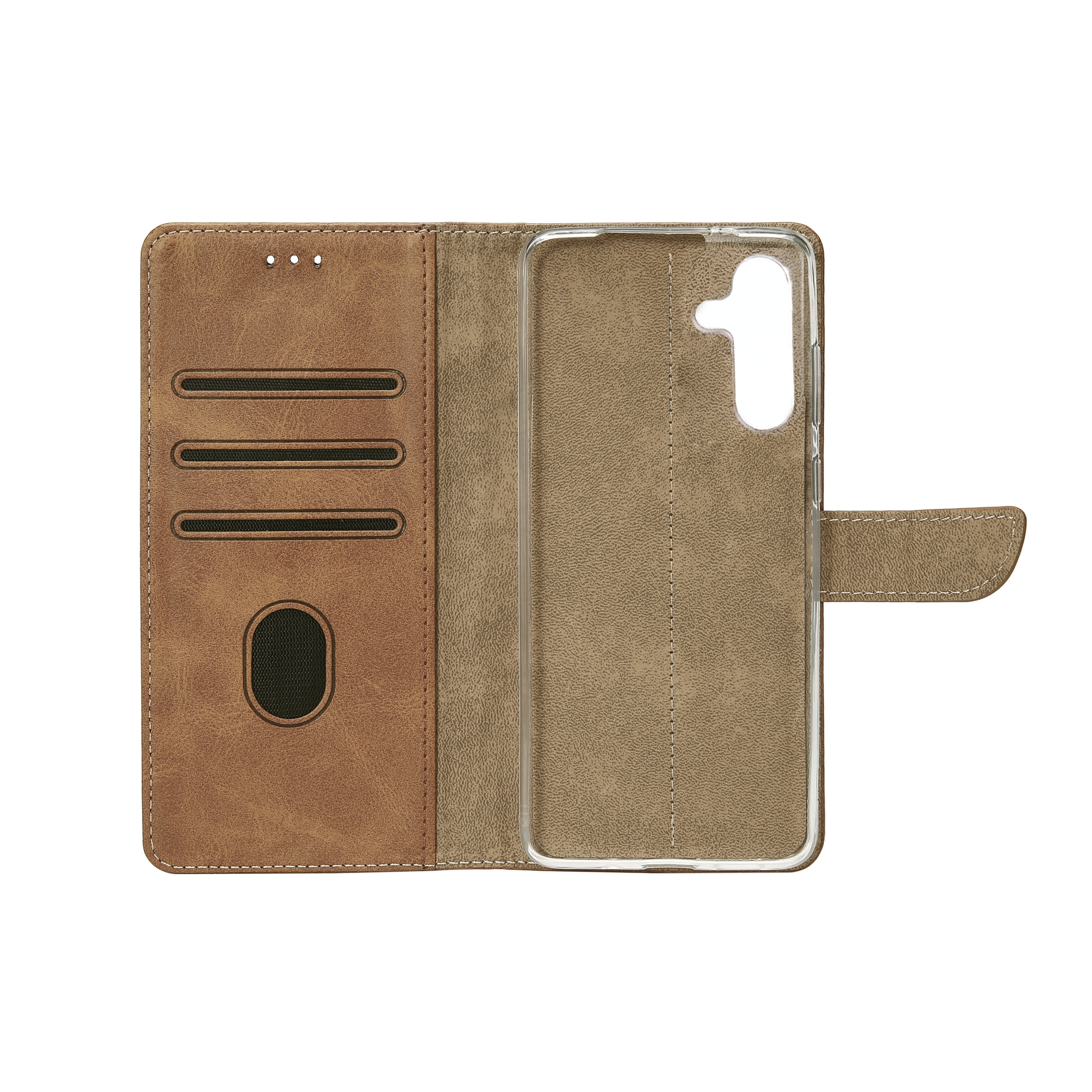 Rixus Buchhülle für Samsung Galaxy A15 5G Light Brown – Bild 5