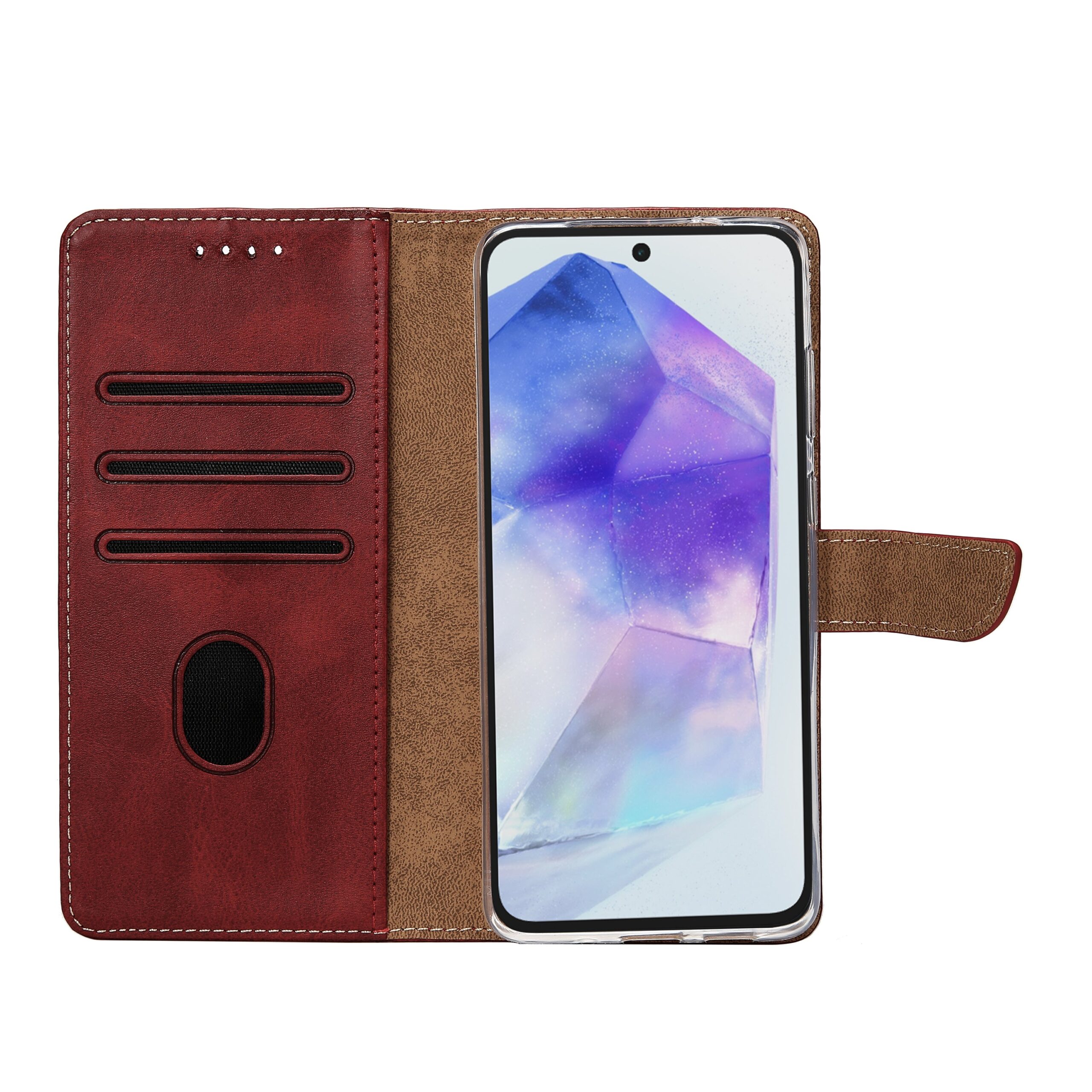 Rixus Buchhülle für Samsung Galaxy A55 5G Dark Red – Bild 5