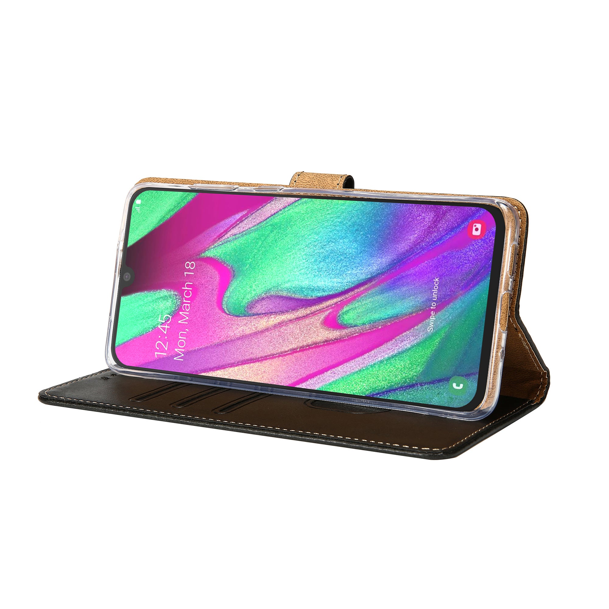 Rixus Buchhülle für Samsung Galaxy A40 Black – Bild 6