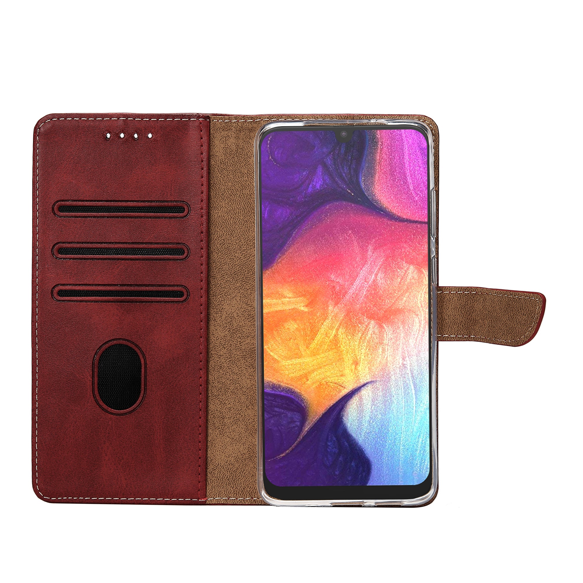 Rixus Buchhülle für Samsung Galaxy A50 Dark Red – Bild 5