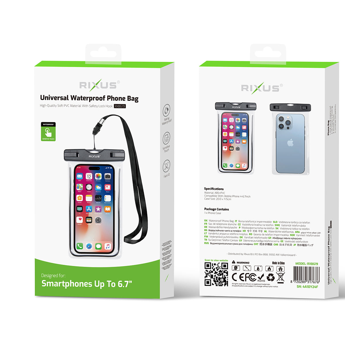 Rixus RXBG19 Floating Waterproof Phone Bag Black – Bild 4