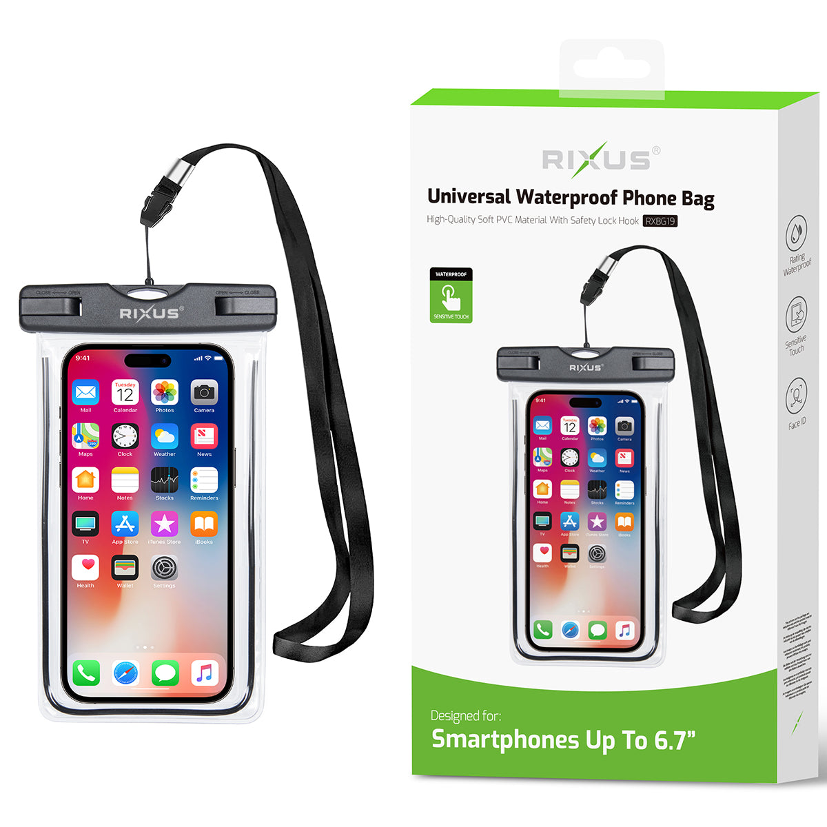 Rixus RXBG19 Floating Waterproof Phone Bag Black – Bild 5