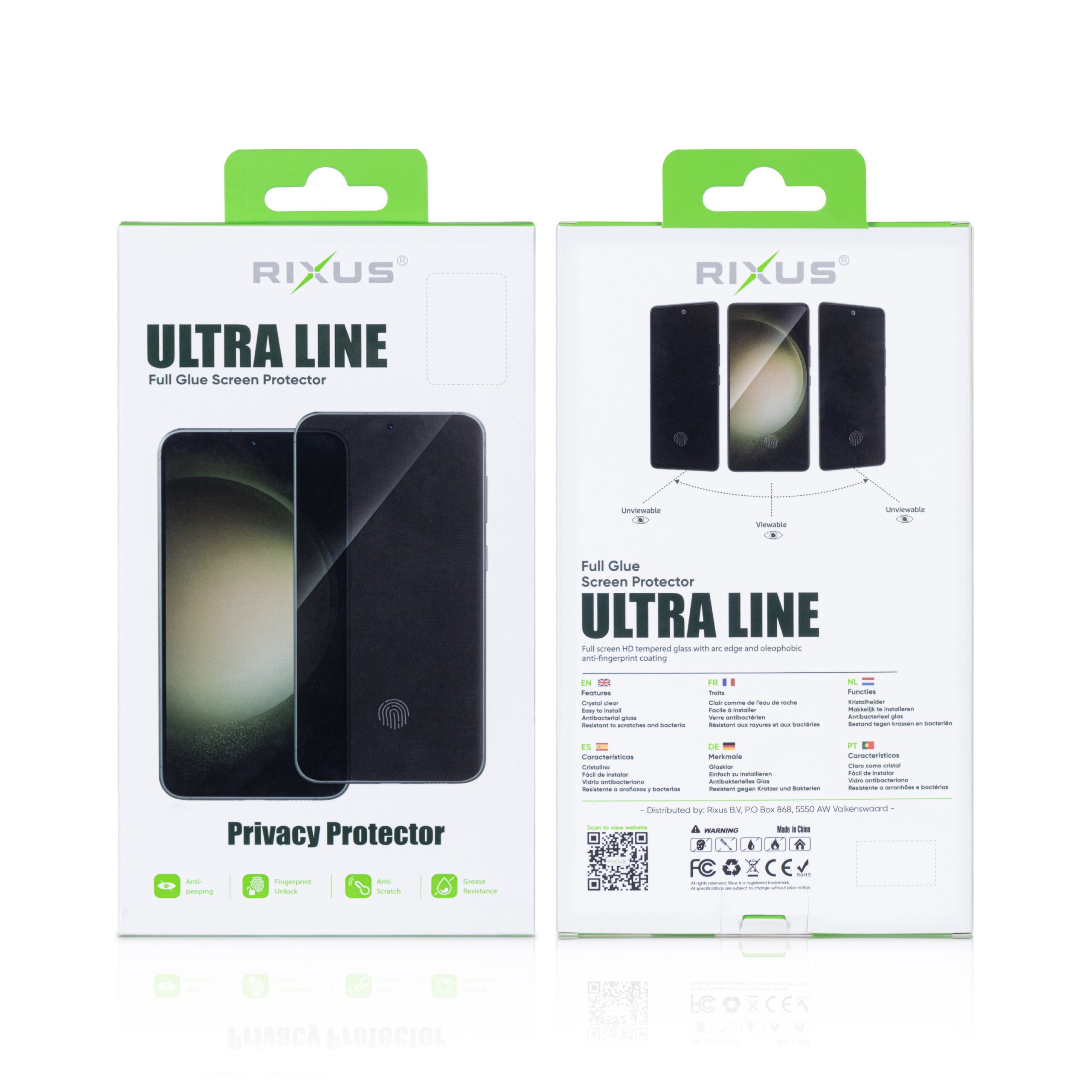 Rixus Privacy Full Curved Edge Panzerglas für Samsung Galaxy S23 FE, A54 – Bild 2