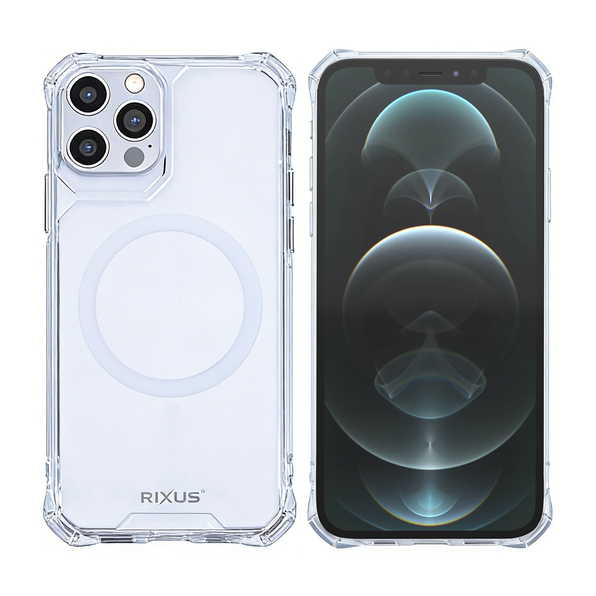 Rixus Armor-X Anti Shock Hülle mit MagSafe kompatibel für Apple iPhone 12 Pro Max Transparent – Bild 3