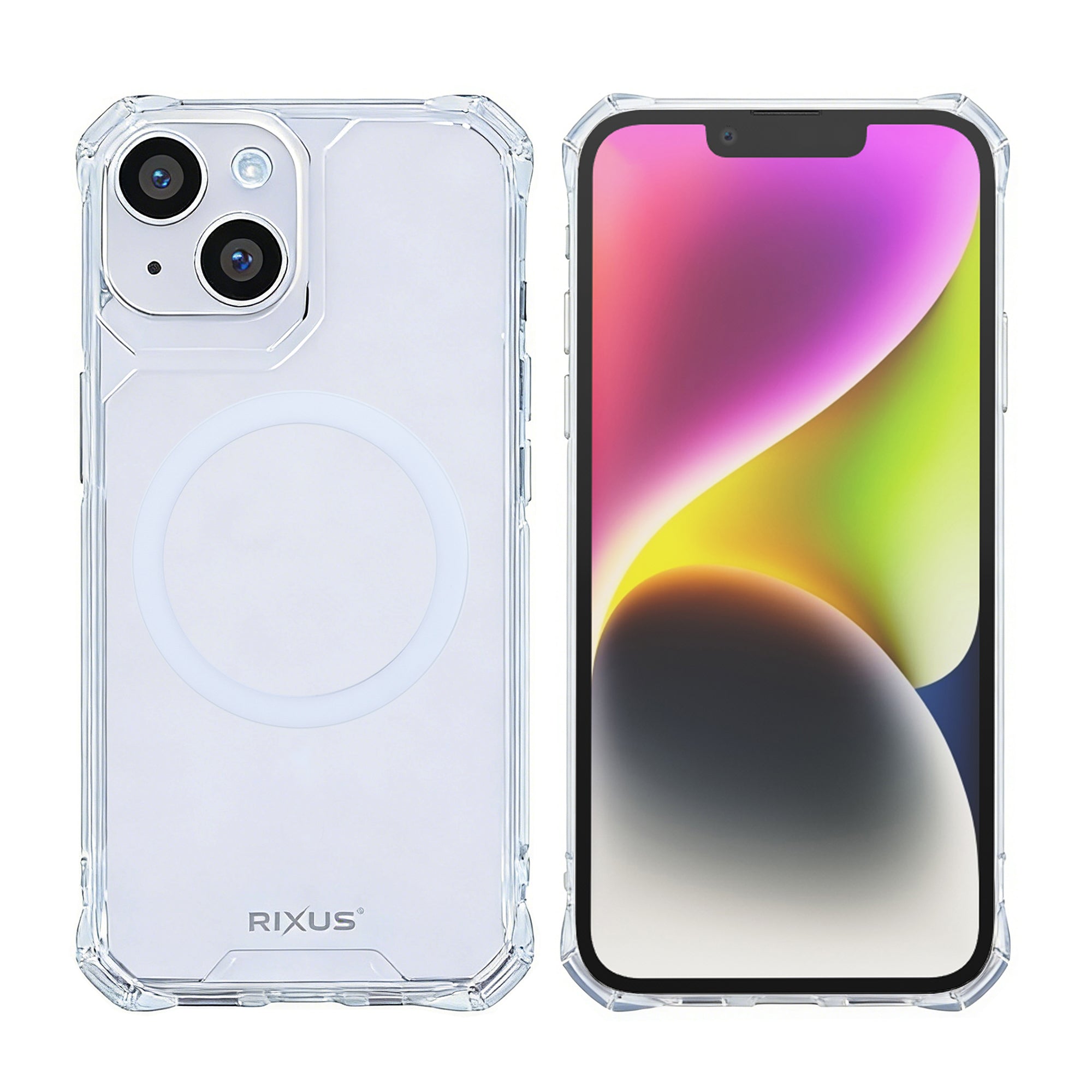 Rixus Armor-X Anti Shock Hülle mit MagSafe kompatibel für Apple iPhone 14 Plus Transparent – Bild 3