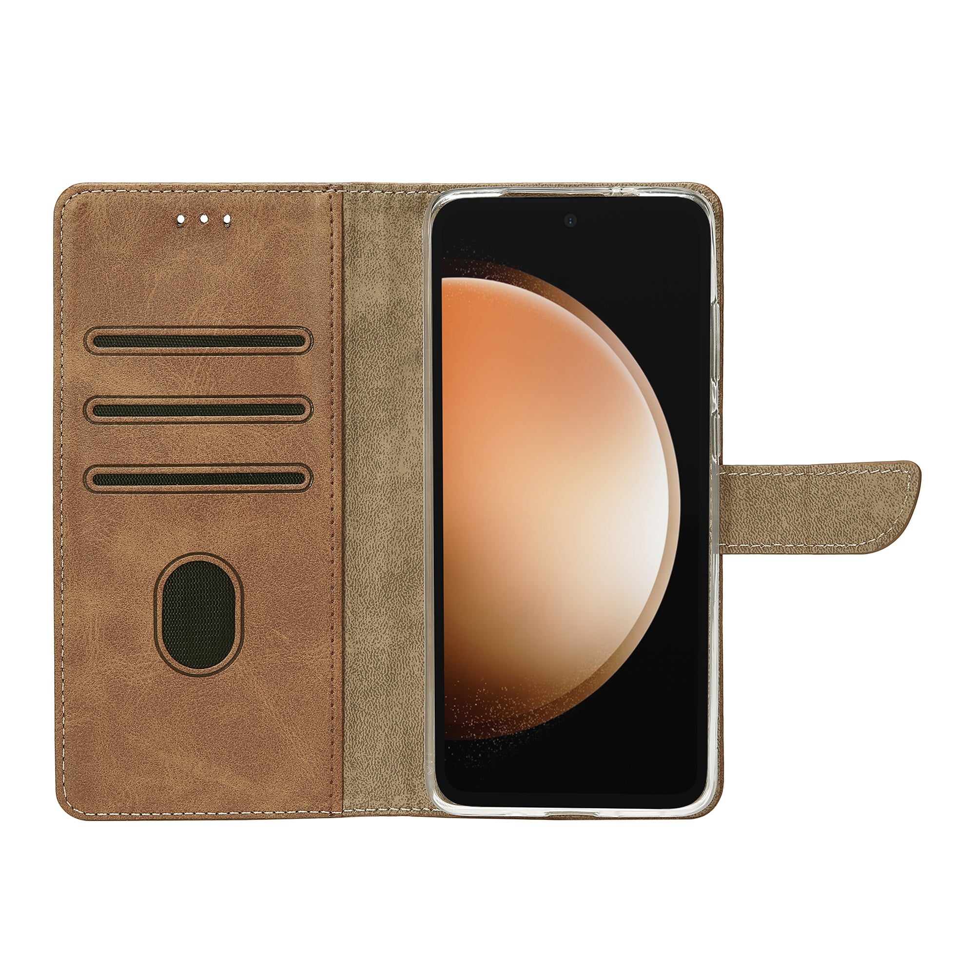 Rixus Buchhülle für Samsung Galaxy S23 FE Light Brown – Bild 5