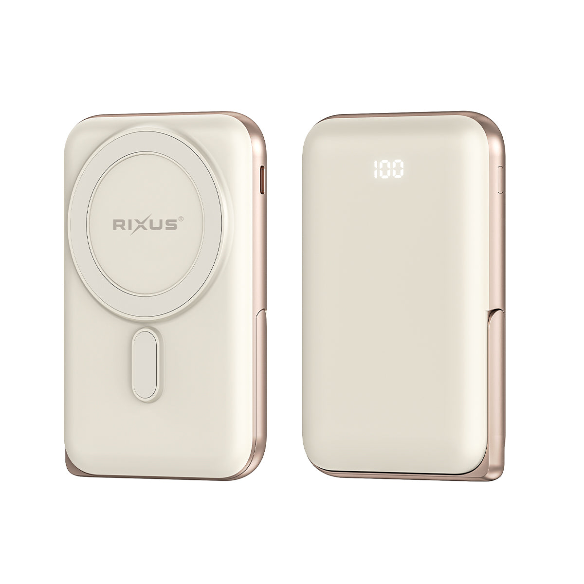 Rixus RXPB37 Portable Magnetic Powerbank 10000mAh mit Stand Rose Gold – Bild 3