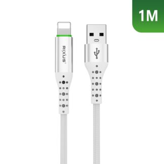 Rixus RXUC21AL Auto Disconnect USB-A To Lightning Anschluss Kabel White