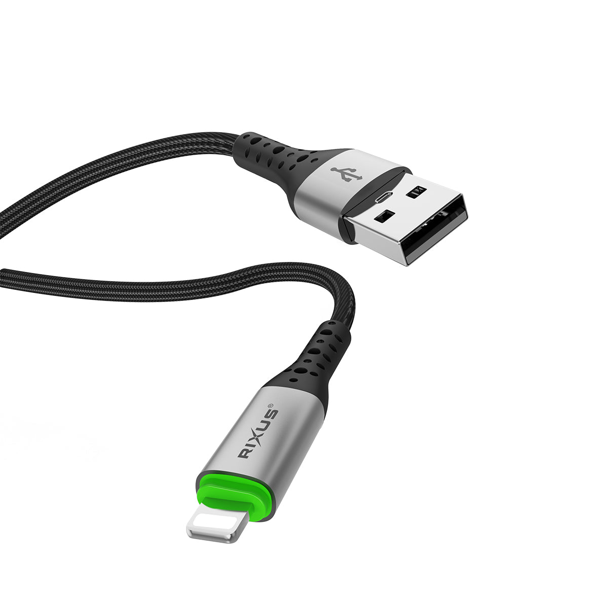 Rixus RXUC22AL Auto Disconnect USB-A To Lightning Anschluss Kabel Black – Bild 3