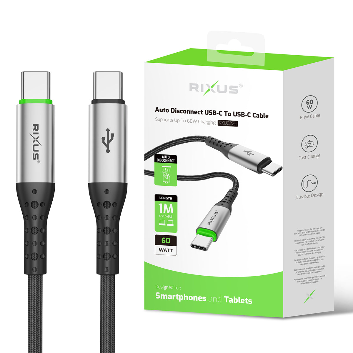 Rixus RXUC22C Auto Disconnect USB-C To USB-C Kabel Black – Bild 4