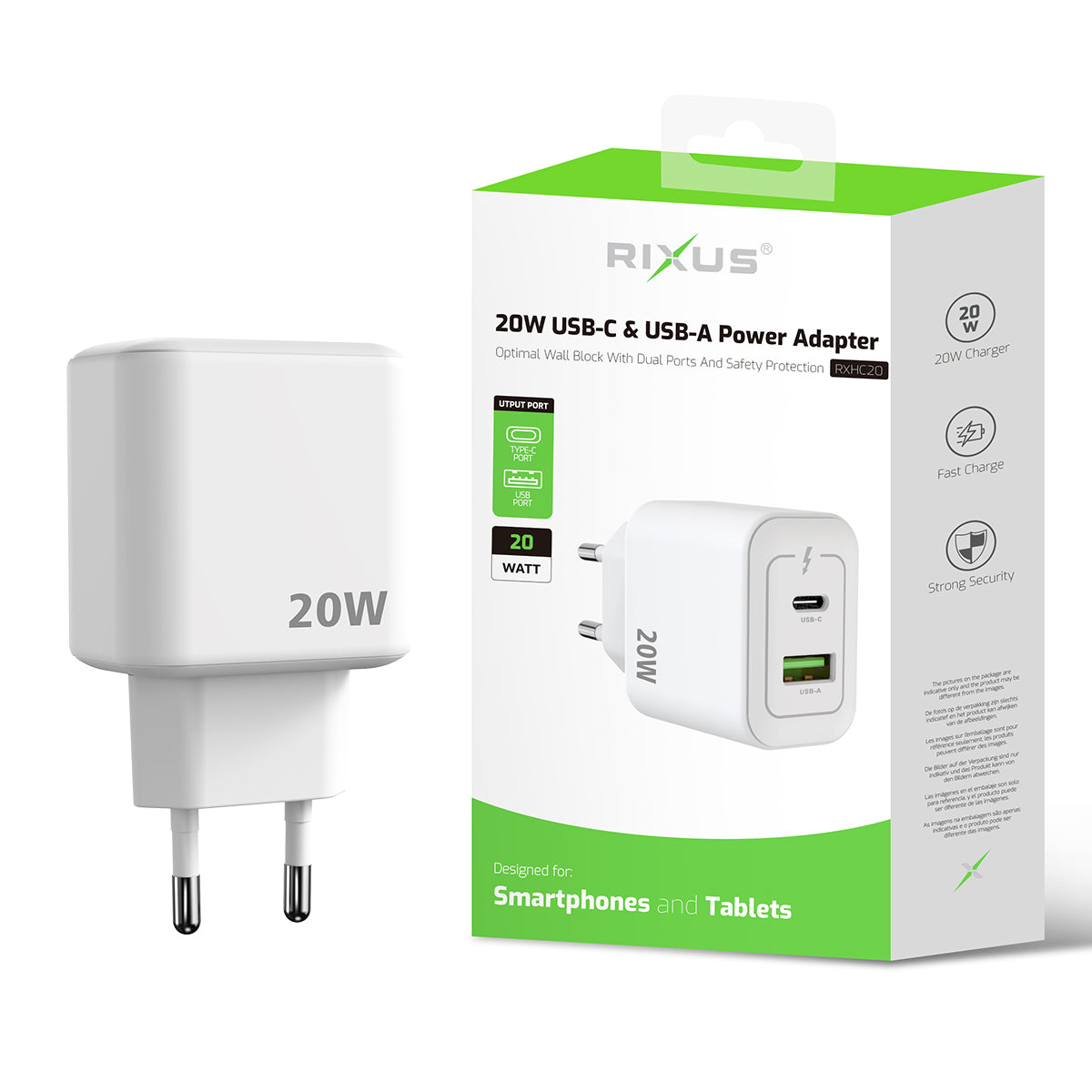 Rixus RXHC20 USB-C, USB-A Netzteil 20W White – Bild 4