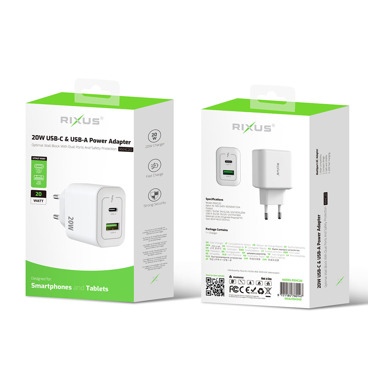 Rixus RXHC20 USB-C, USB-A Netzteil 20W White – Bild 5