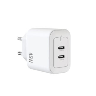 Rixus RXHC45 GaN Double USB-C Netzteil 45W White