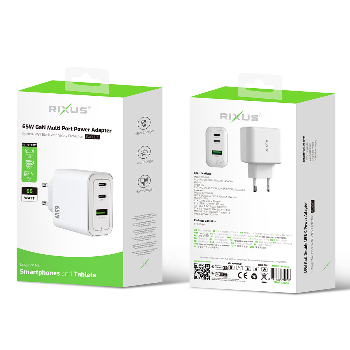 Rixus RXHC67 GaN Multi Port Netzteil 65W White – Bild 4
