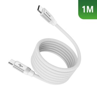 Rixus RXUC59C Magnetic Charging Cord USB-C To USB-C 1m 60W White