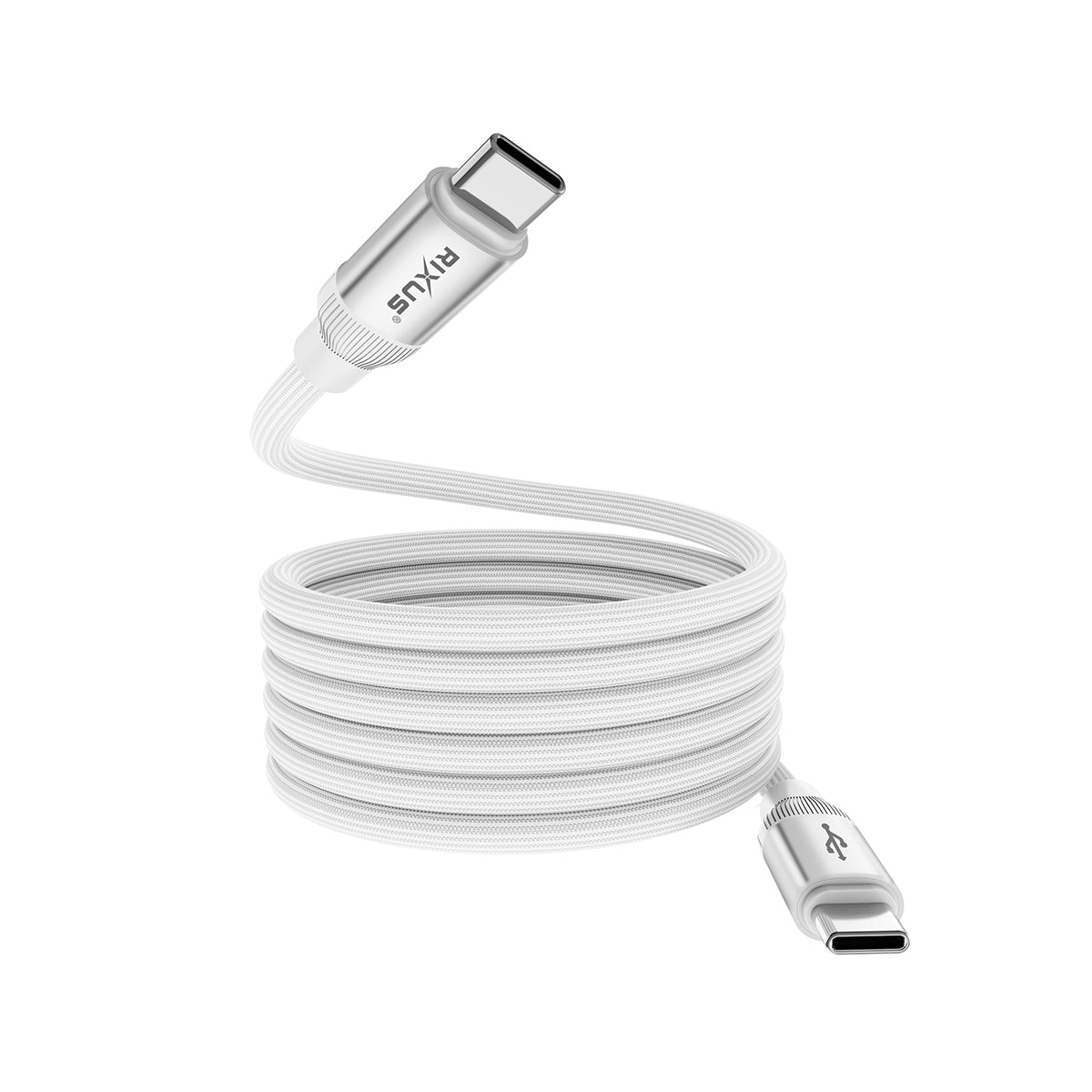 Rixus RXUC59C Magnetic Charging Cord USB-C To USB-C 1m 60W White – Bild 3