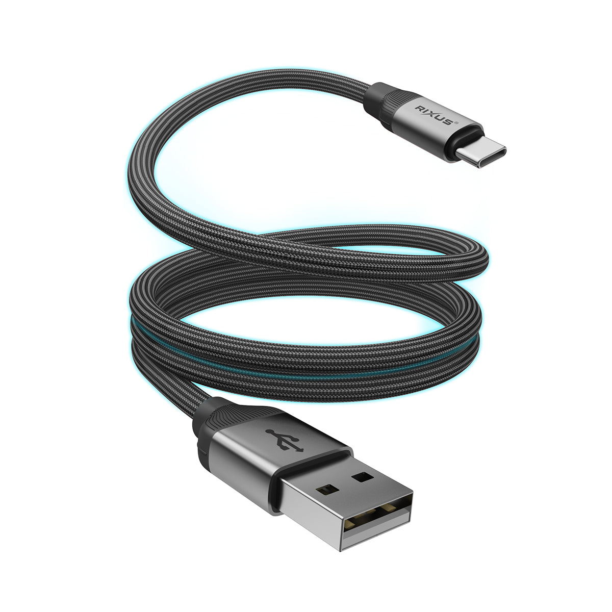 Rixus RXUC61AC Magnetic Charging Cord USB-A To USB-C 1m 15W Black – Bild 2