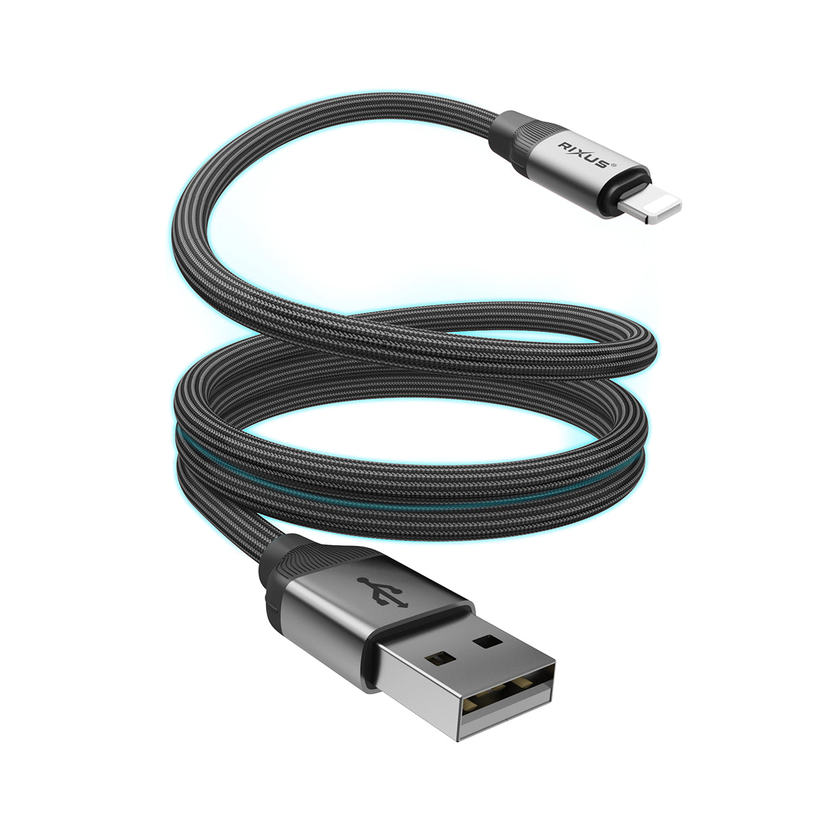 Rixus RXUC61AL Magnetic Charging Cord USB-A To Lightning Anschluss 1m 10W Black – Bild 2