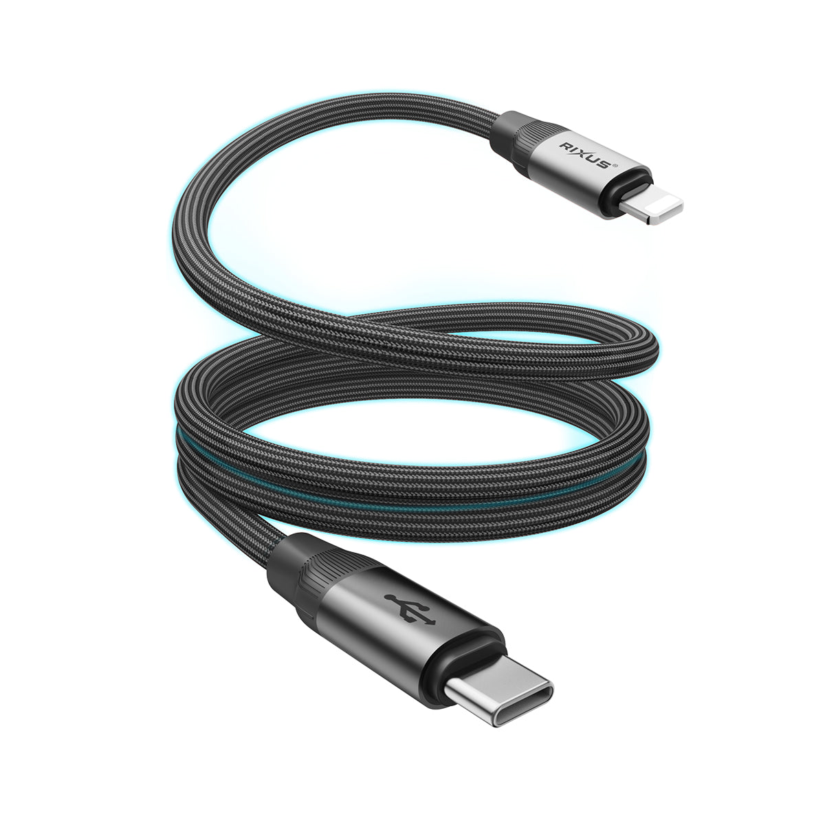 Rixus RXUC61L Magnetic Charging Cord USB-C To Lightning Anschluss 1m 30W Black – Bild 2