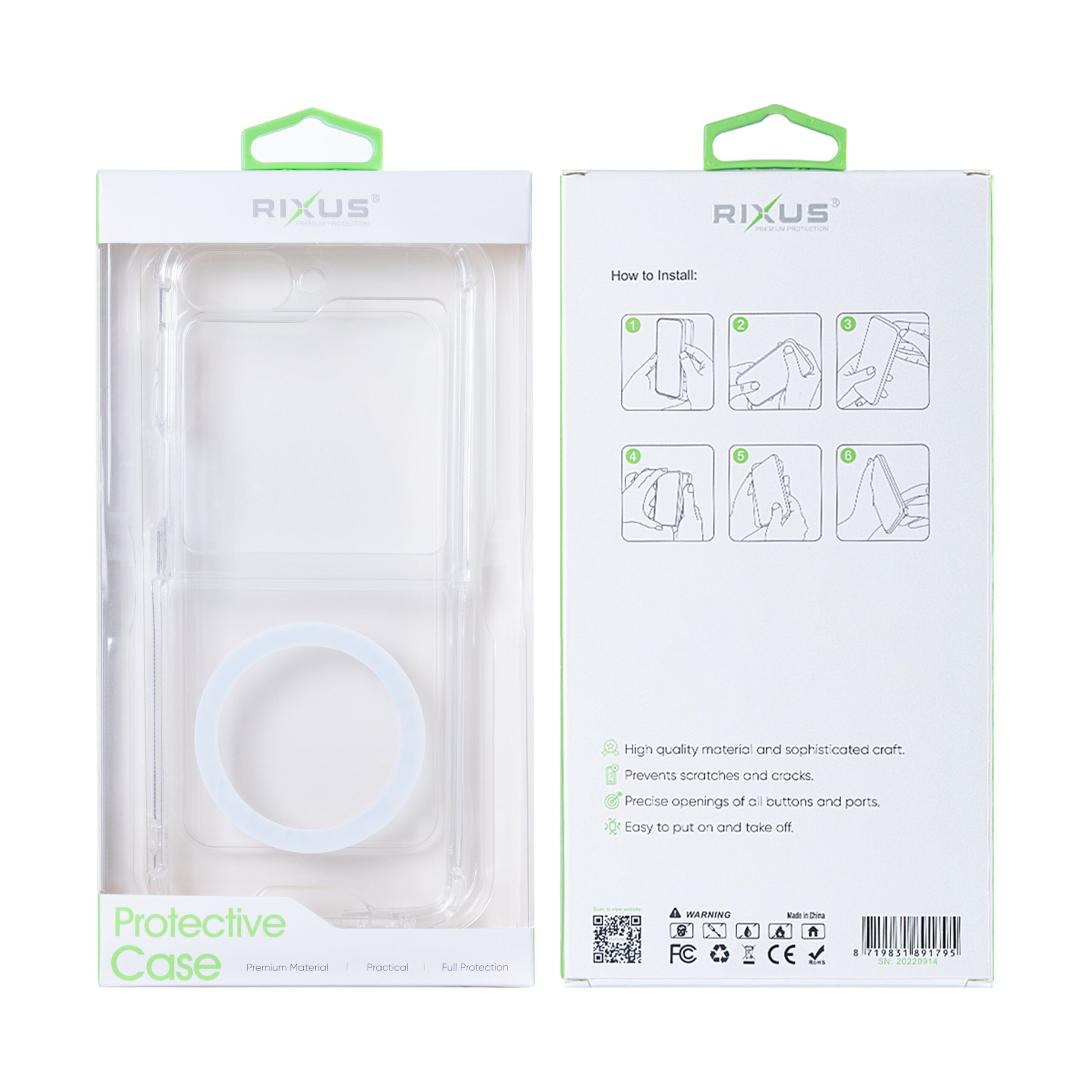 Rixus Anti-Burst Hülle mit MagSafe kompatibel für Samsung Galaxy Z Flip6 Transparent – Bild 6