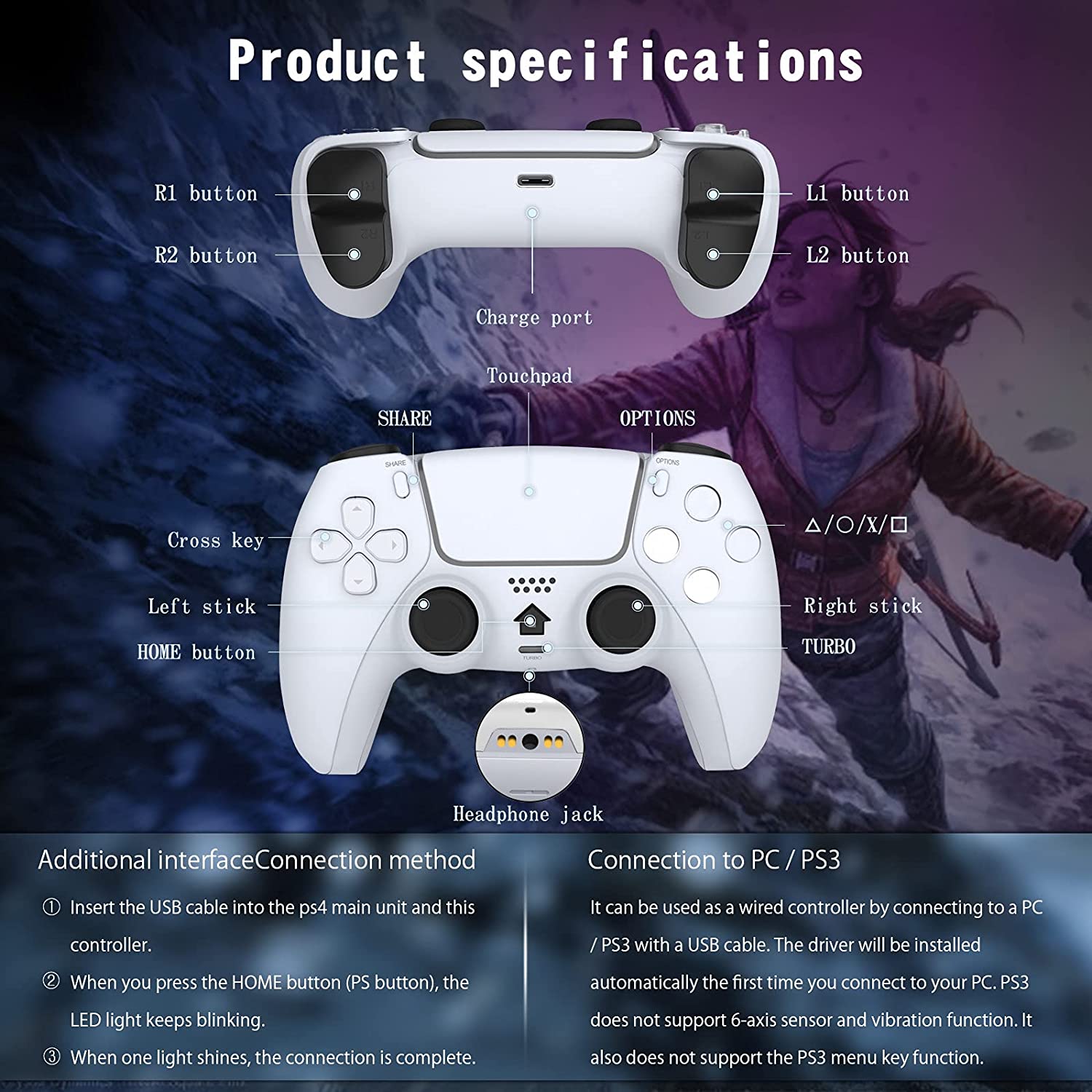 für Sony PlayStation 4 Wireless Bluetooth Game Controller (T28) White OEM – Bild 2