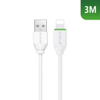 Rixus RX2017AL Data Sync und Fast Charge Kabel USB To Lightning Anschluss 3m
