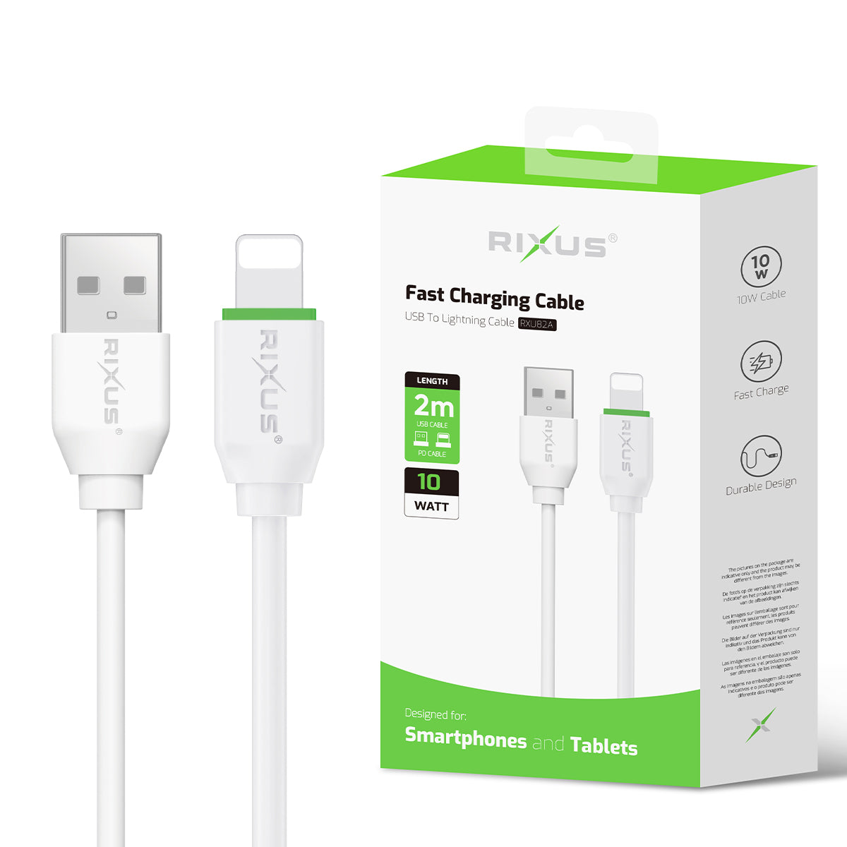 Rixus RXU82A Boost Datenkabel USB To Lightning Anschluss 2m – Bild 5