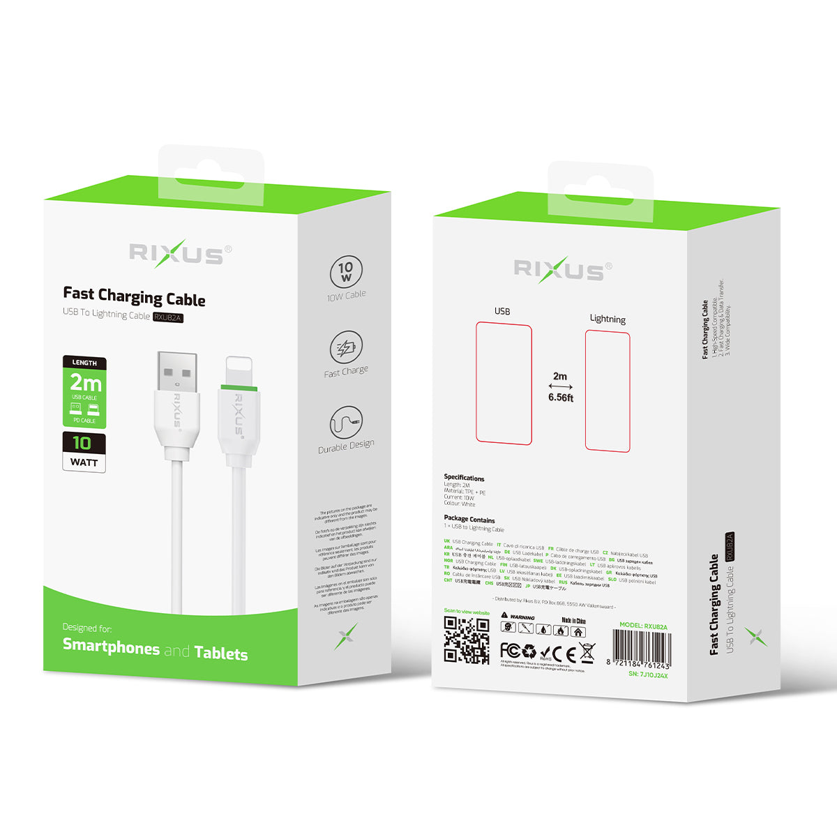 Rixus RXU82A Boost Datenkabel USB To Lightning Anschluss 2m – Bild 6