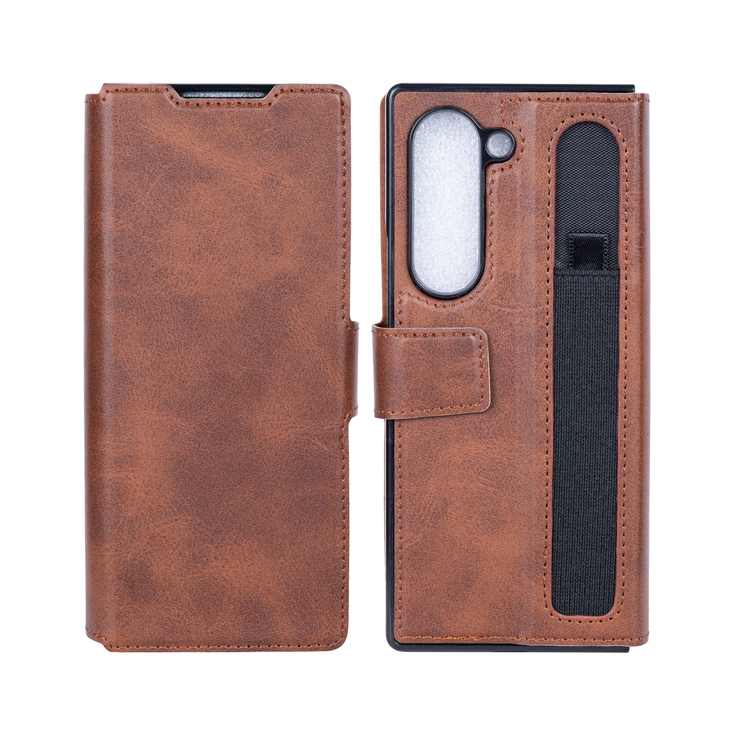 Rixus Wallet Hülle mit Pen Holder für Samsung Galaxy Z Fold6 Brown – Bild 3