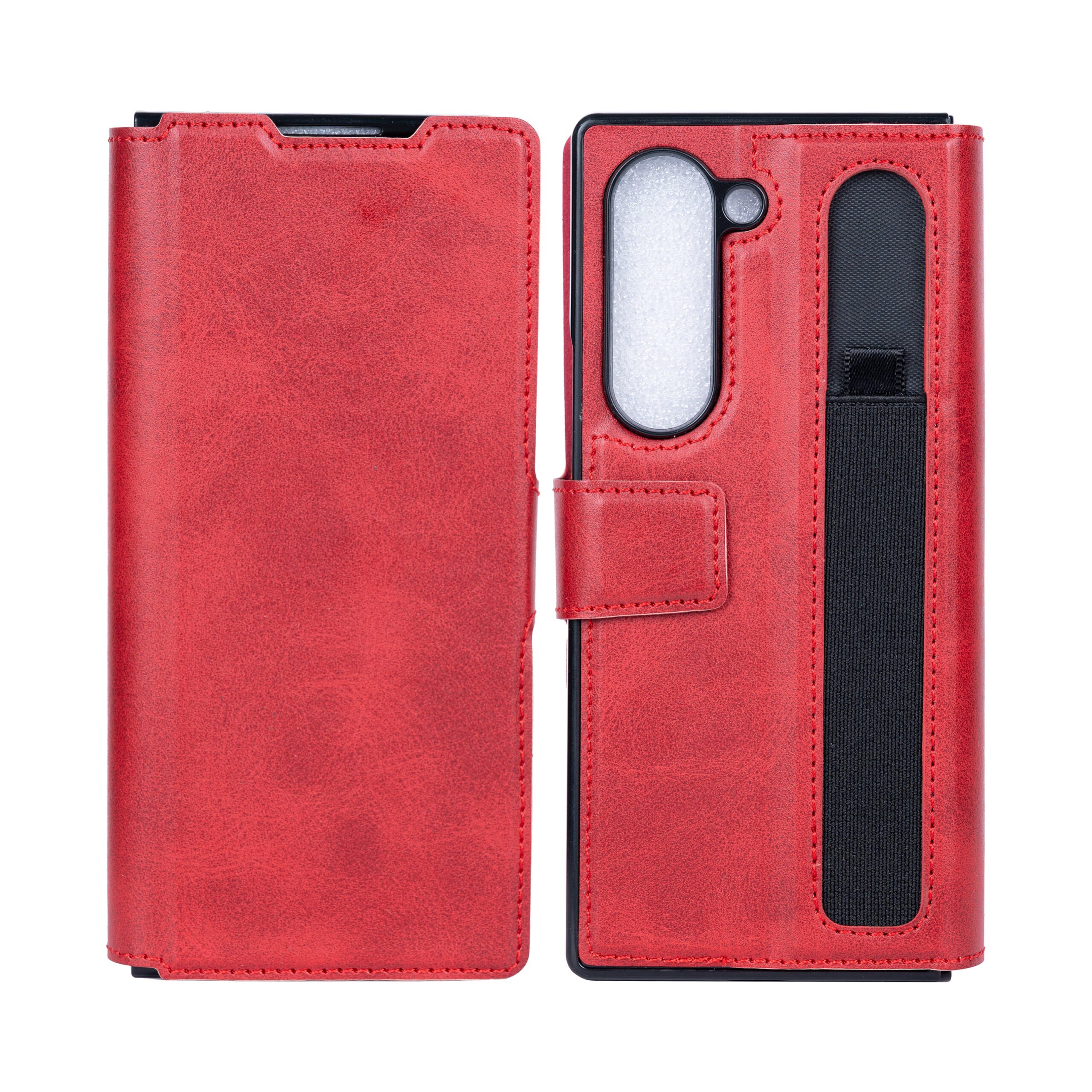 Rixus Wallet Hülle mit Pen Holder für Samsung Galaxy Z Fold6 Red – Bild 3
