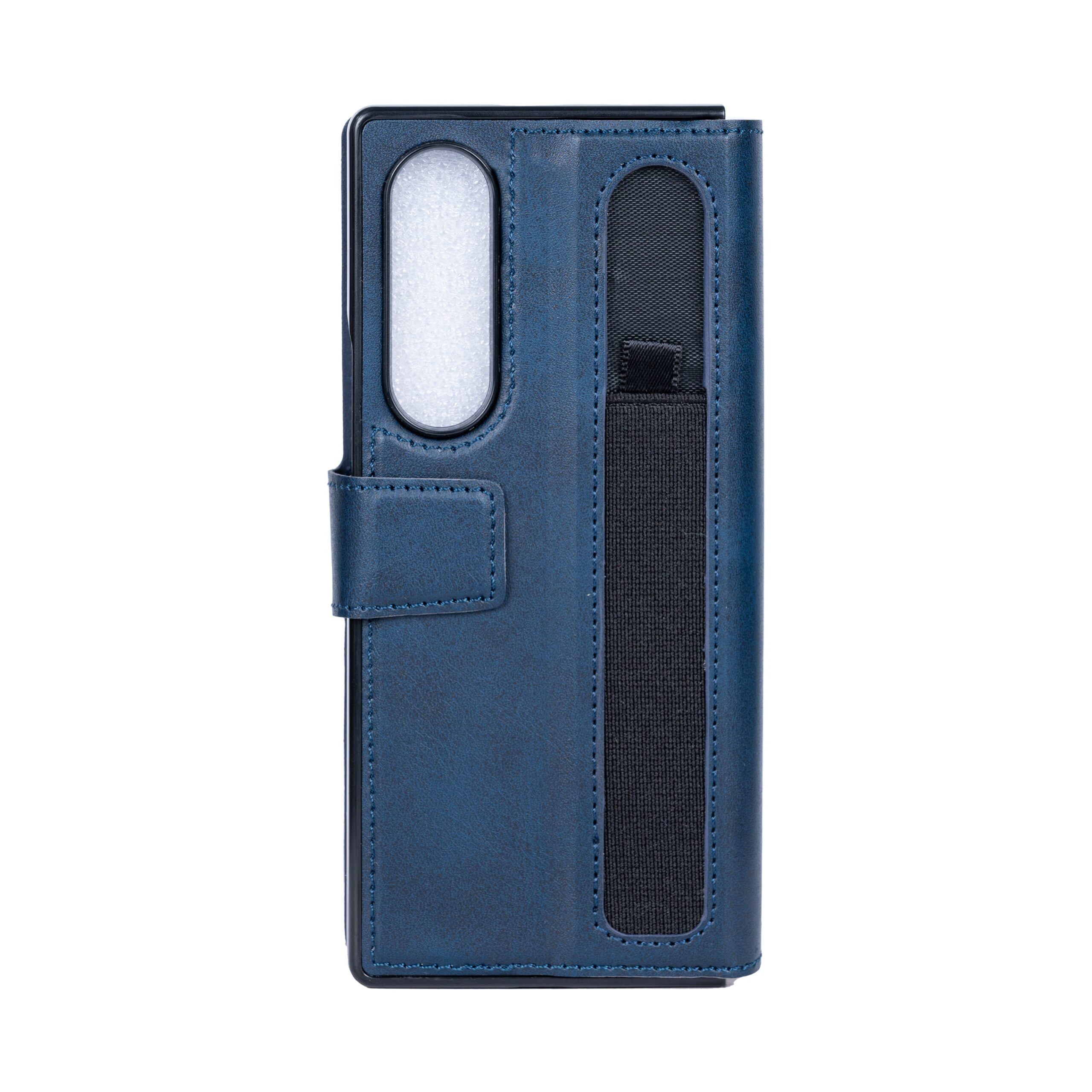 Rixus Wallet Hülle mit Pen Holder für Samsung Galaxy Z Fold4 Blue – Bild 2
