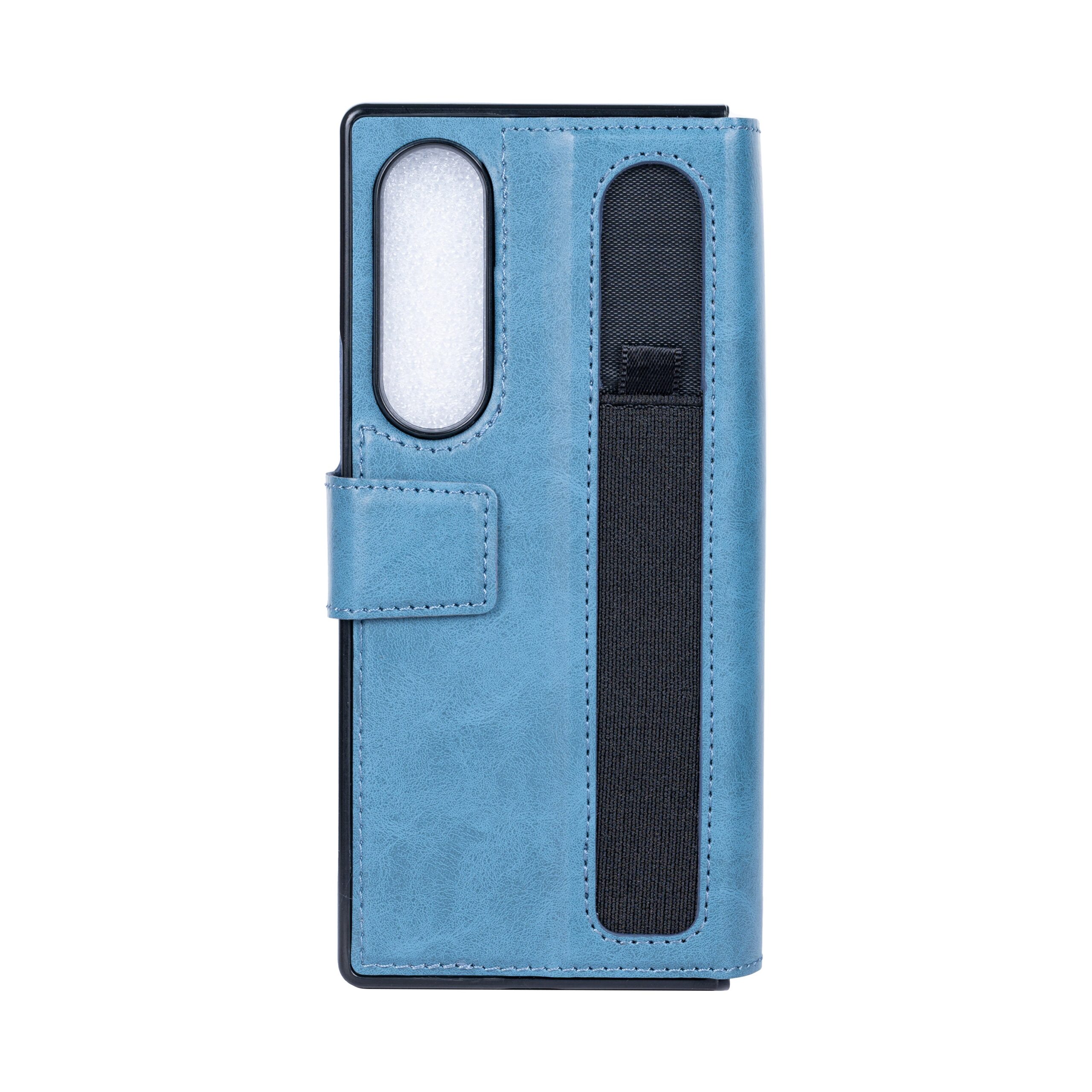Rixus Wallet Hülle mit Pen Holder für Samsung Galaxy Z Fold4 Sierra Blue – Bild 2