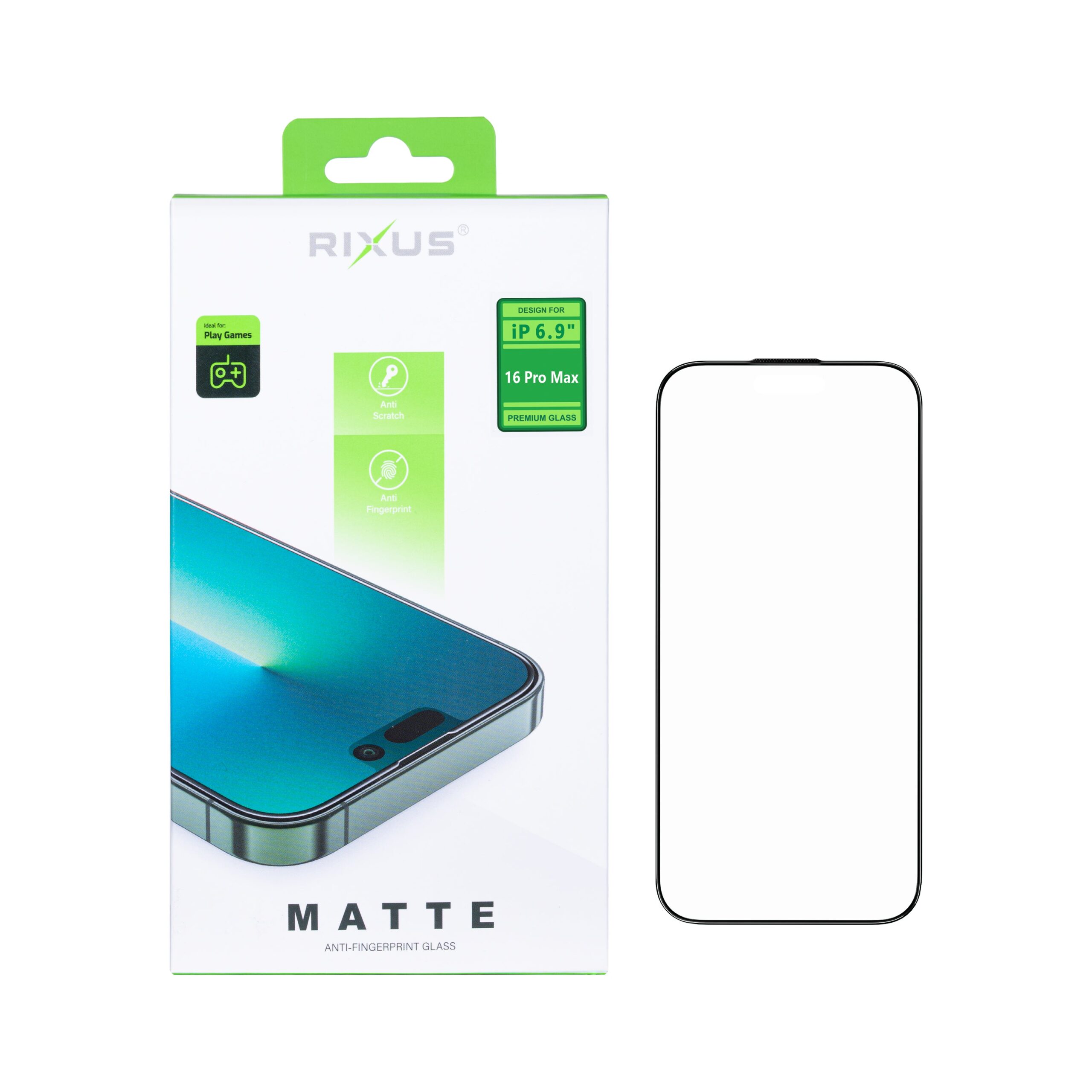 Rixus Matte Panzerglas für Apple iPhone 16 Pro Max