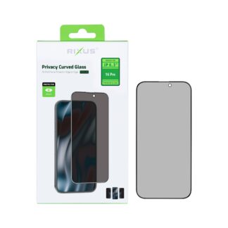 Rixus Privacy Full Curved Edge Panzerglas für Apple iPhone 16 Pro