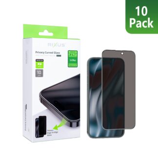 Rixus Privacy Full Curved Edge Panzerglas für Apple iPhone 16 Plus (10er-Pack)