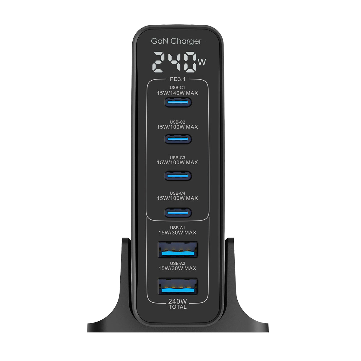 Rixus RX240 GaN Netzteil mit Digital Display 240W Black – Bild 2
