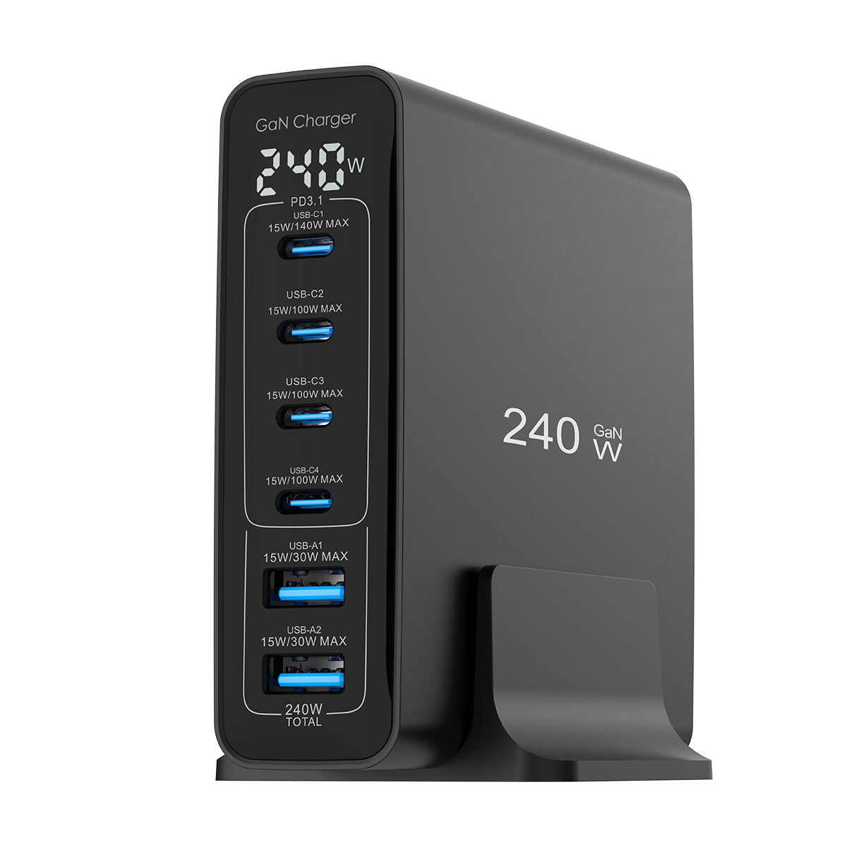 Rixus RX240 GaN Netzteil mit Digital Display 240W Black – Bild 3