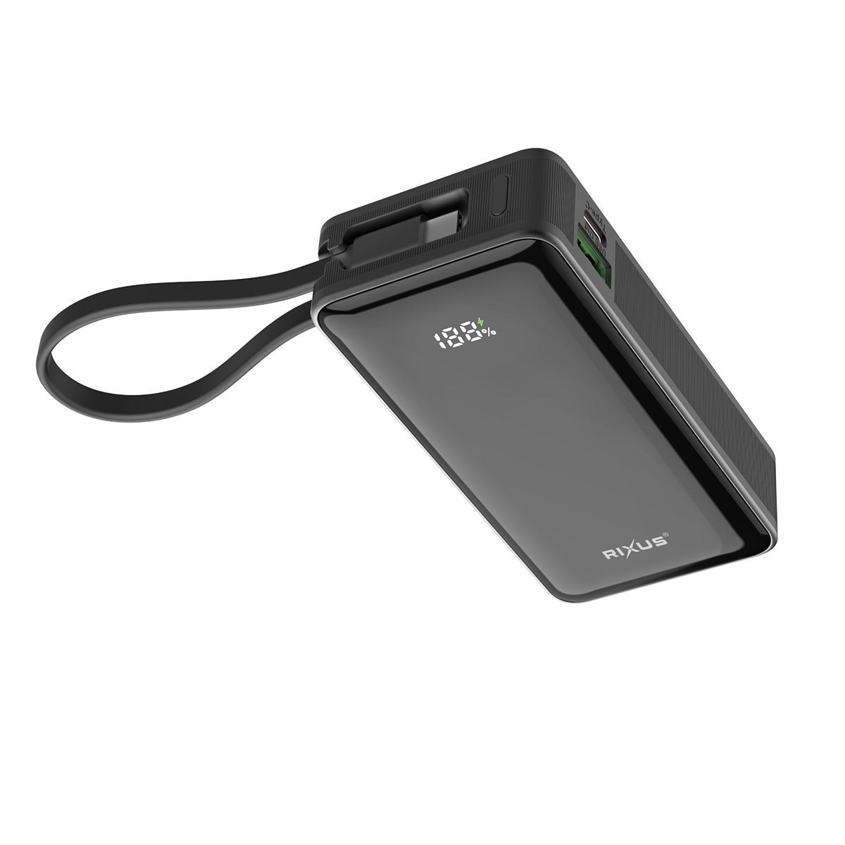 Rixus RXPB01B Power Bank 10000mAh mit Built-In Handstrap Kabel Black – Bild 3
