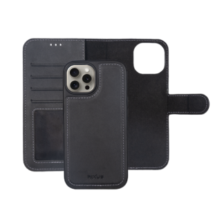 Rixus Duo Magnetische Wallet-Hülle für iPhone 15 16 17 Modell & Farbe - Modell: iPhone 16 Pro Max - Farbe: Schwarz