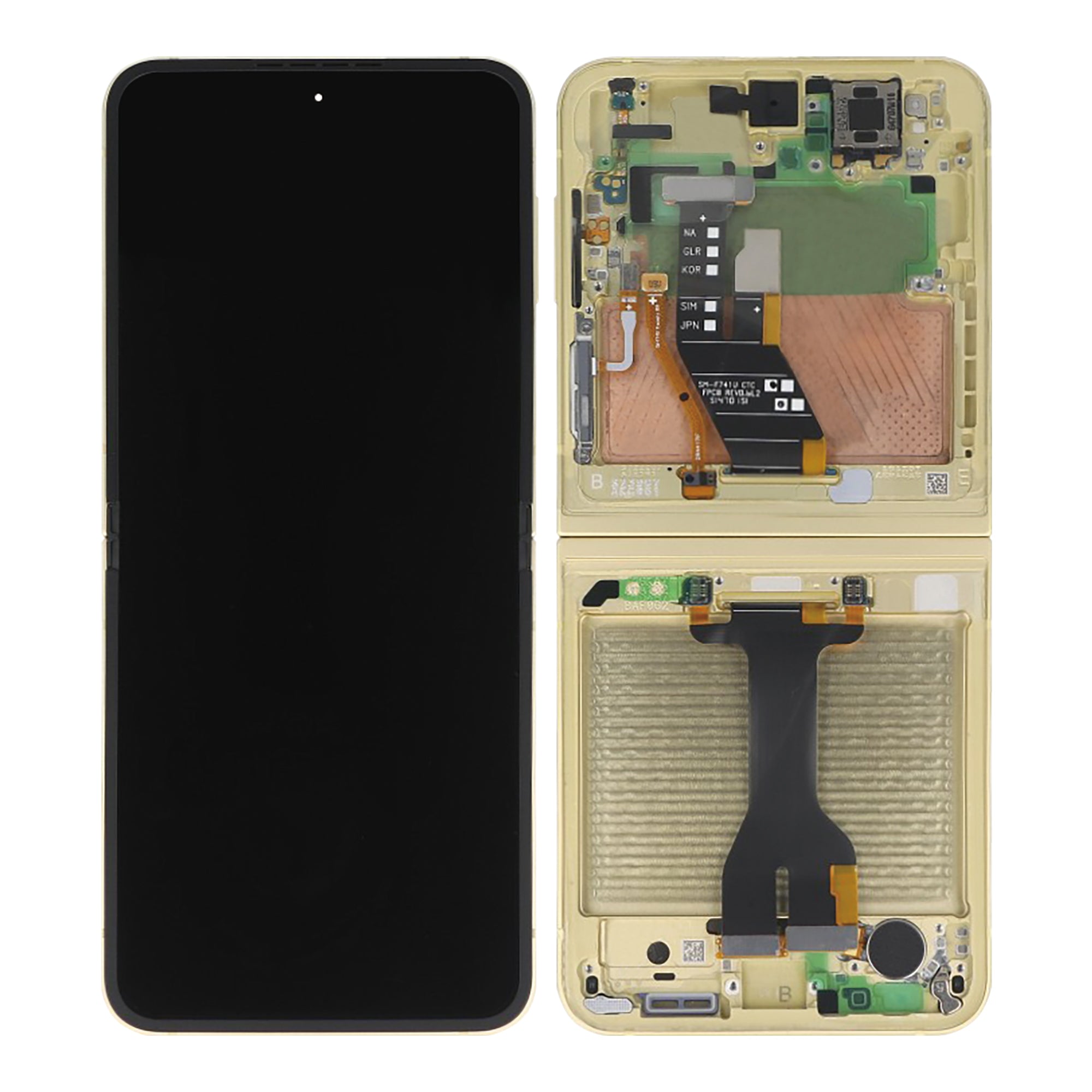 Samsung Galaxy Z Flip6 F741B Main Display und Touchscreen-Digitizer mit Rahmen Yellow Service Pack – Bild 4