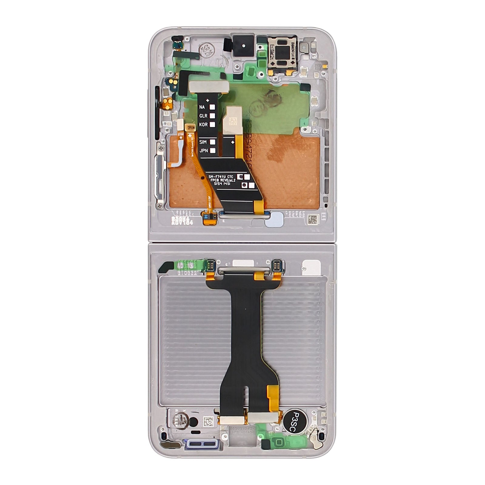 Samsung Original Display Galaxy Z Flip6 Main F741B mit Rahmen Silver Shadow – Bild 3
