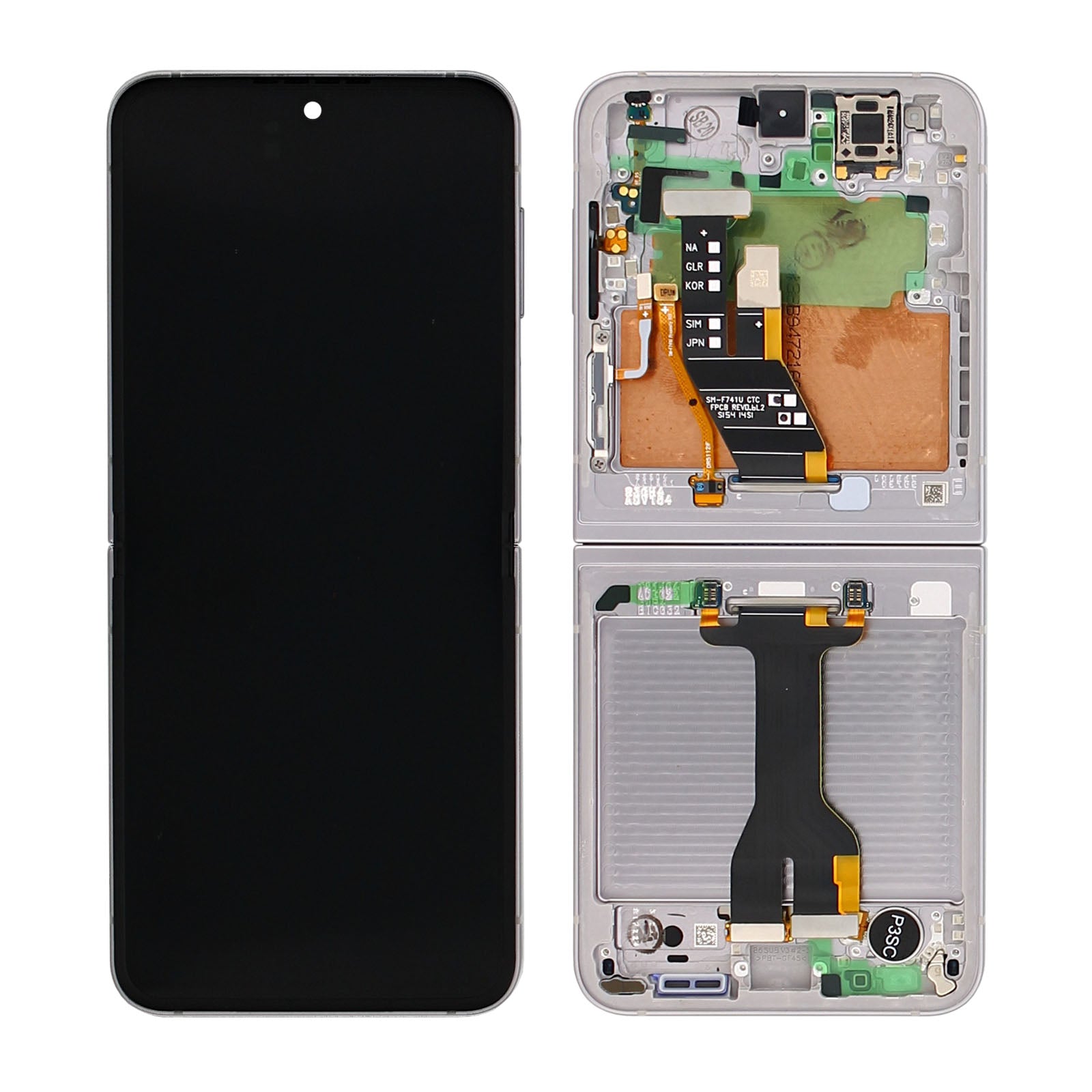 Samsung Original Display Galaxy Z Flip6 Main F741B mit Rahmen Silver Shadow – Bild 5