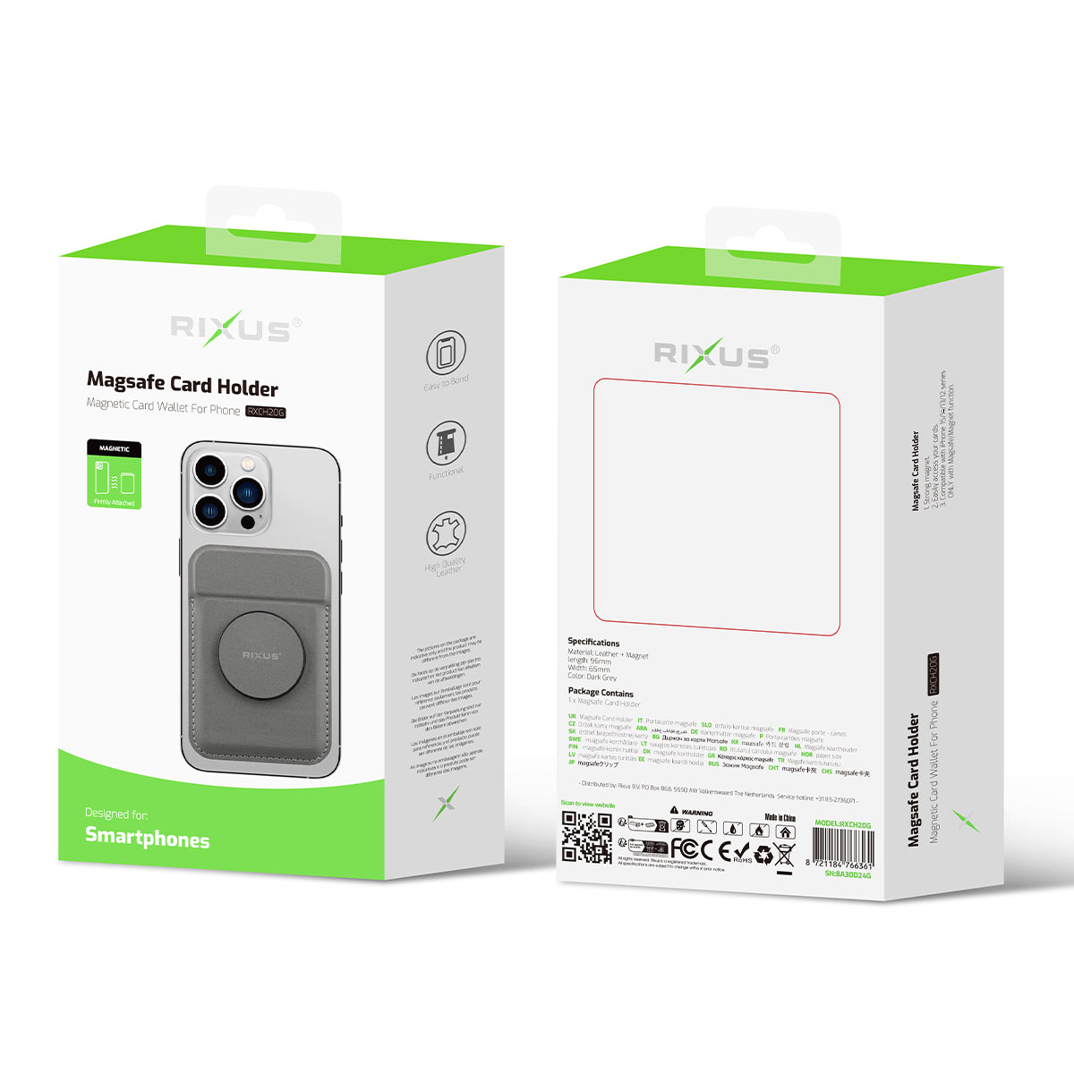 Rixus RXCH20G Card Holder mit MagSafe kompatibel Gray – Bild 4