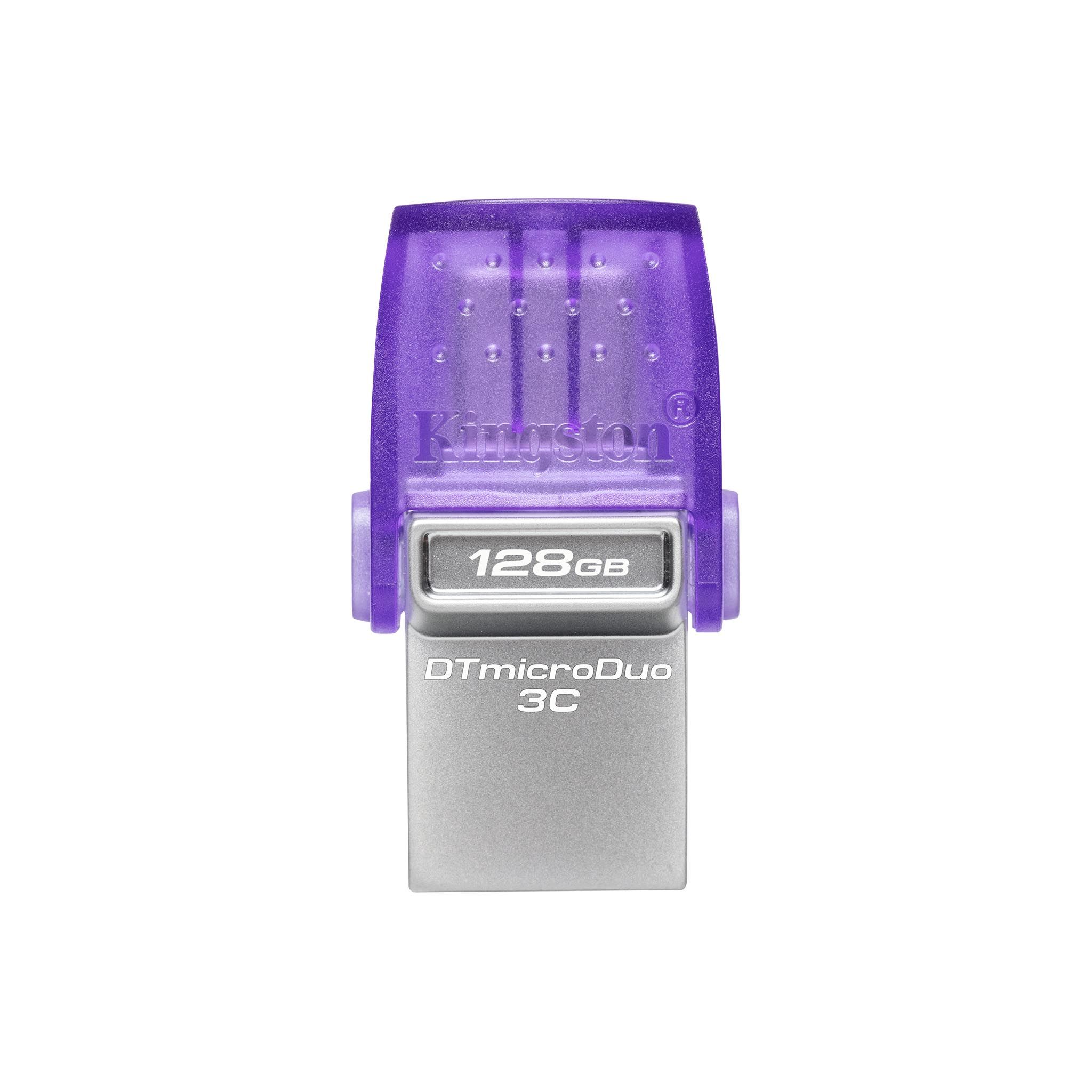 Kingston 128GB DataTraveler MicroDuo 3C 200MB/s Dual USB-A und USB-C Flash Drive Silver