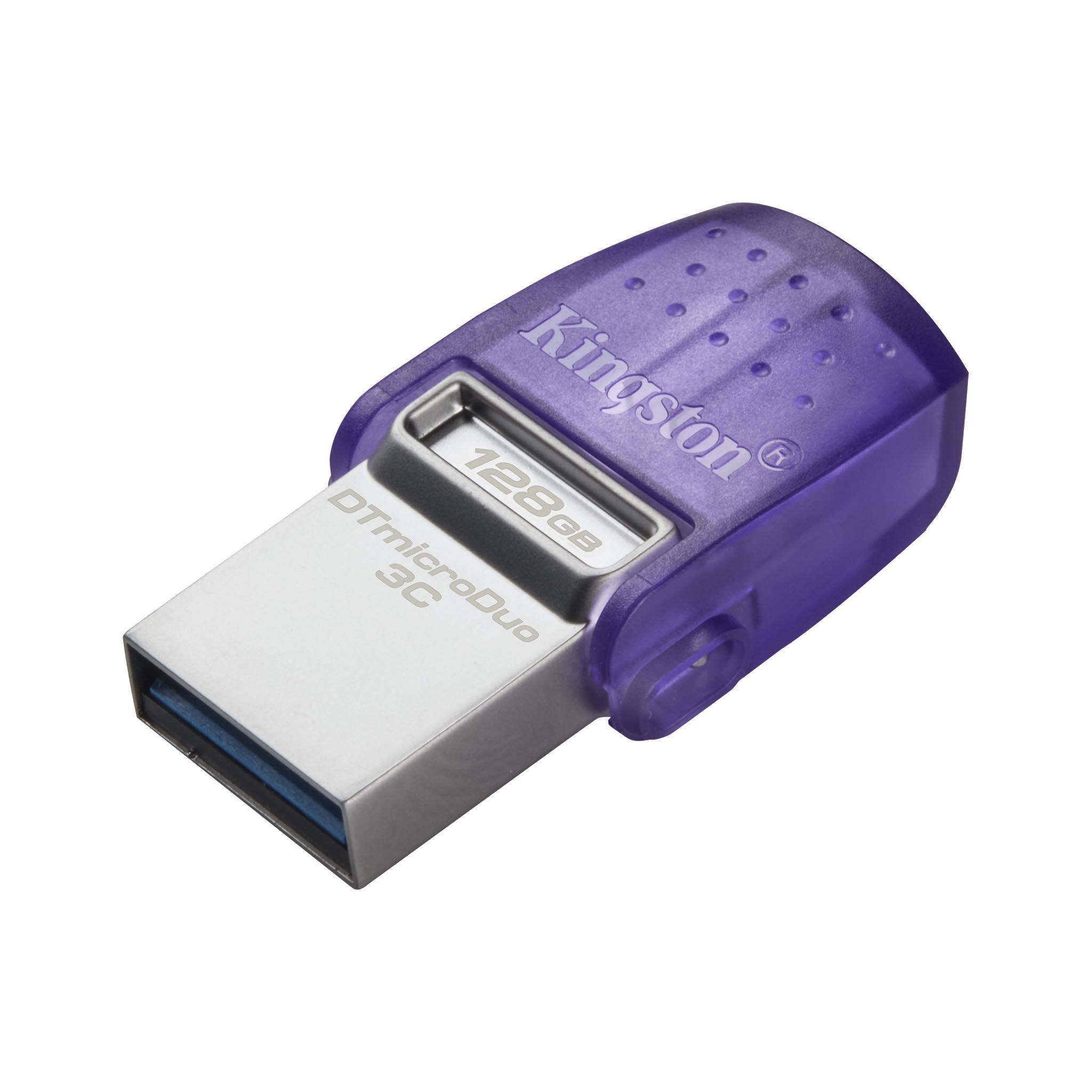 Kingston 128GB DataTraveler MicroDuo 3C 200MB/s Dual USB-A und USB-C Flash Drive Silver – Bild 2