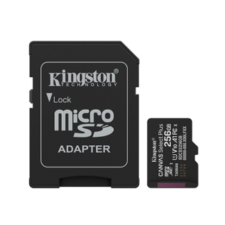 Kingston 256GB Canvas Select Plus MicroSD Memory Card 100R A1 C10 Card mit Adapter Black