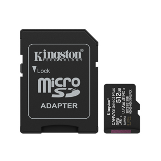 Kingston 512GB Canvas Select Plus MicroSD Memory Card 100R A1 C10 Card mit Adapter Black